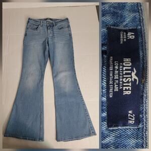 HOLLISTER JEANS Low Rise Flare SZ 27 Denim Vintage Stretch Y2K